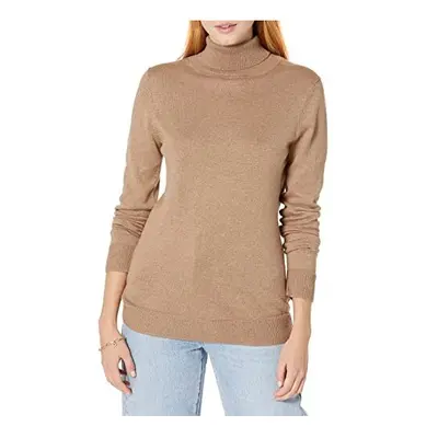 Womens ClassicFit Lightweight LongSleeve Turtleneck Jumper Available in Plus Size Camel Heather