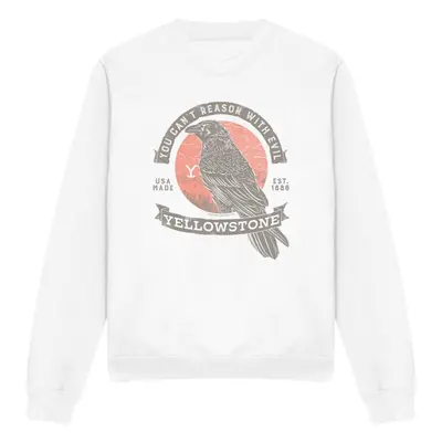 (M, White) Yellowstone Unisex Adult Evil Bird Sweatshirt