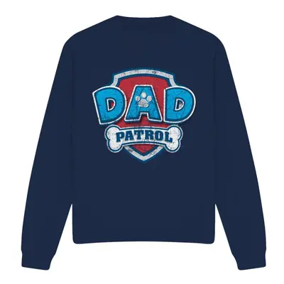 (S, Navy) Paw Patrol Unisex Adult Dad Patrol Fathers Day Sweatshirt