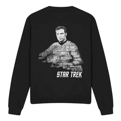 (XL, Black) Star Trek Unisex Adult Words Captain Kirk Sweatshirt