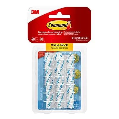 Command Small Decorating Clips, Mini Light Clips, Clear, 40-Clips/Pack, 4-Packs, Decorate Damage