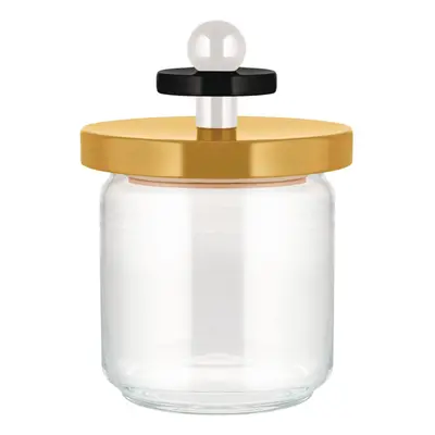 Alessi Mr. Sottsass I Suppose ES16 / 1- Design Hermetic Glass Jar with Beech Wood Lid, Yellow, B