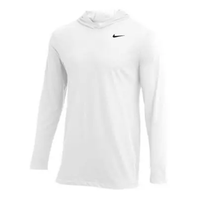 Nike Mens Dry Long Sleeve Hoodie Tee White Medium