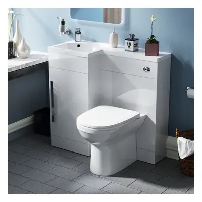 900 mm White LH Basin Sink Vanity Cabinet WC Unit BTW Toilet Melbourne