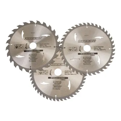 Silverline Tct Circular Saw Blades 24, 40, 48t 3pk x - 25, 20, 16mm - circular saw tct blades x 