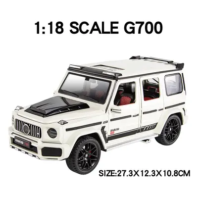 (White) Large 1:18 Benz G700 SUV Off-road Alloy Metal Model Car Diecast Vehicle Toy Model Sound 