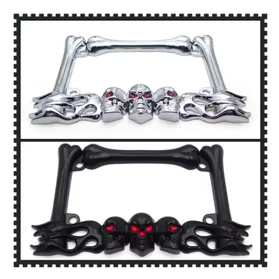 (MT294-006-BK) Aftermarket Motorcycle Parts Cruiser Accessories Skull & Flame Motorcycle