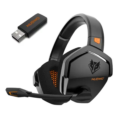 (Orange) NUBWO G06 2.4G Wireless Gaming Headset for PS5 PS4 PC Laptop Noise Cancelling