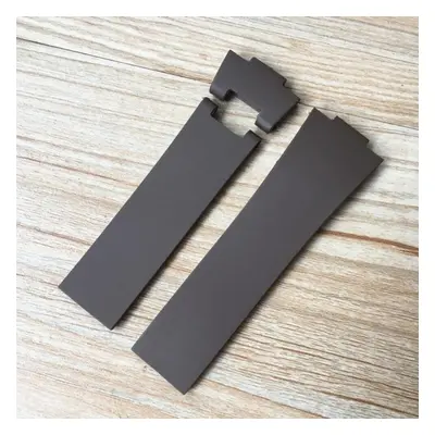 (brown, 25mm) 25*12mm Black Brown Blue Waterproof Silicone Rubber Watch Band Wrist Watchband Bel