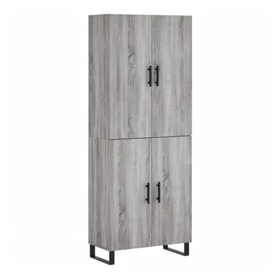 (grey sonoma, doors) vidaXL Highboard Sideboard Storage Cabinet Side Cabinet White Engineered Wo