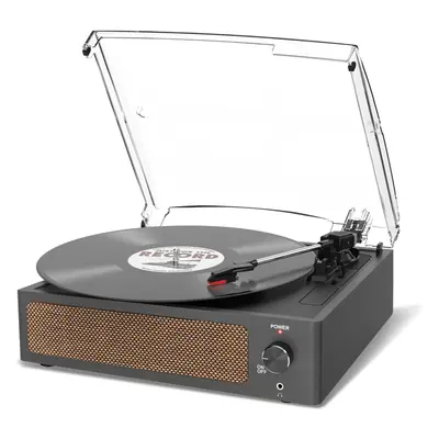 (Retro Black) Vinyl Record Player with Speaker Vintage Turntable for Vinyl Records