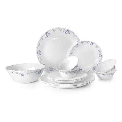 Cello Imperial Dinner Set, 13-Pieces, White/Dainty Blue