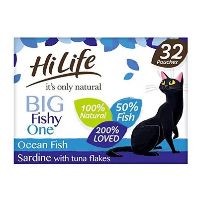 HiLife it's only natural - Complete Wet Cat Food - The Big Fishy One in Jelly - 100% Natural Ing