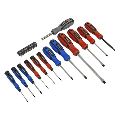 23 PACK Premium Soft Grip Screwdriver Set & Storage Case - Slotted Phillips POZI