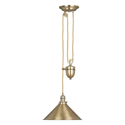 1 Bulb Ceiling Pendant Light Fitting Aged Brass Finish LED E27 100W Bulb