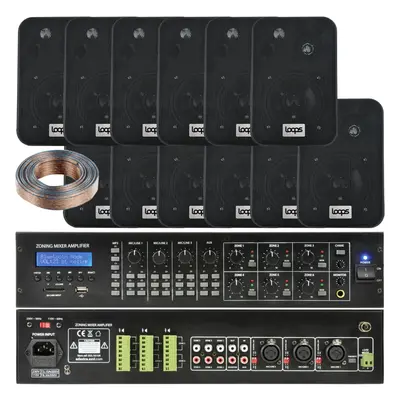 6 Zone Matrix Bluetooth Mixer Amplifier Amp Speaker System Switch Splitter PA