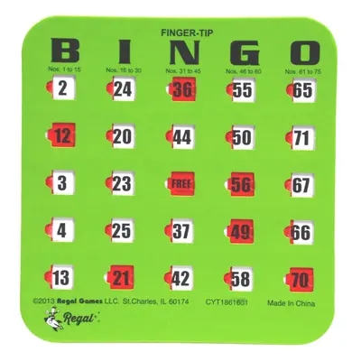 Regal Bingo - Shutter Slide Bingo Cards Only - 6.5x 6.75- 4-Ply Green