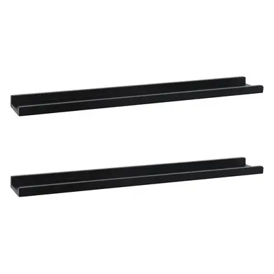 (91.5CM(2 Pack), Black) 91.5cm Picture Ledge Shelf with lip design radiator shelf, Photo Shelf, 