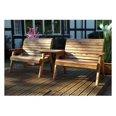 Hand Made Seater Chunky Rustic Wooden Furniture Set Benches, Straight Tray