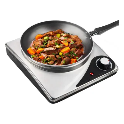 (Single Hob, Silver) Electric hot plate portable single burner stove stainless steel electric st