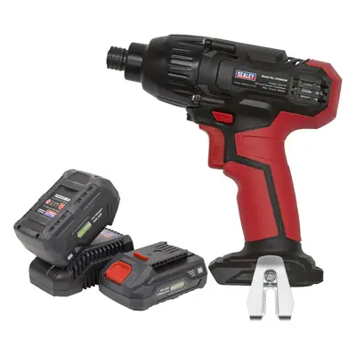 20V Cordless Impact Driver & 2x Li-Ion Batteries - 1/4" Hex Drive Powerful Light