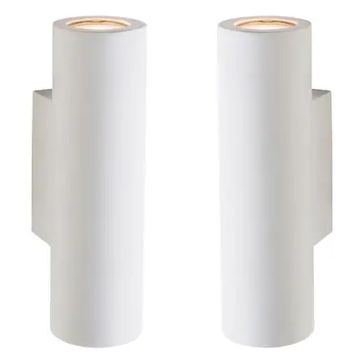 2 PACK Up & Down LED Wall Light Primed White (Ready for Paint) Modern Lamp Kit