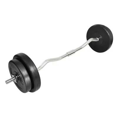 vidaXL Curl Bar with Weights 30kg Dumbbell Weight Plates Bar Workout Fitness