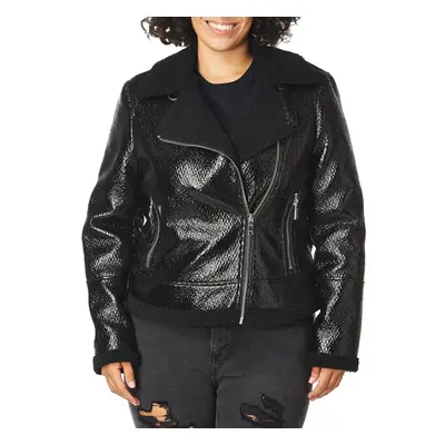 Tommy Hilfiger Women's Moto Jacket Black Shearling Medium