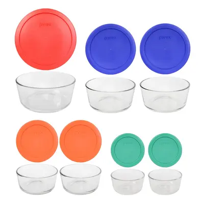 Pyrex 14pc. Storage Set w/Colored Free Lids