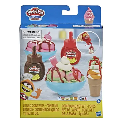 Play-Doh Kitchen Creations Double Drizzle Ice Cream Playset for Children Years and Up with Play-