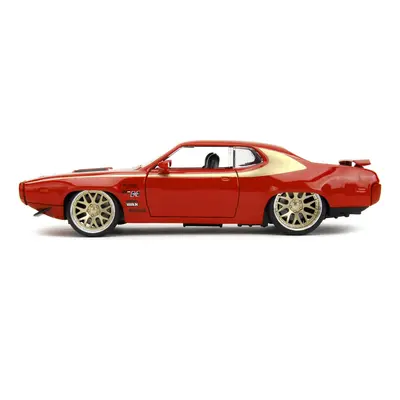 1972 Plymouth GTX Red with Gold Graphics Bigtime Muscle Series Diecast Model Car by Jada