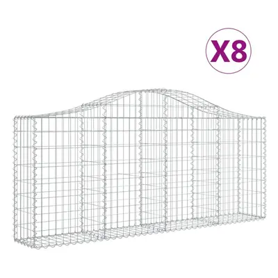 (200 x x 80/100 cm/ pcs) vidaXL Arched Gabion Basket Stone Basket Gabion Retaining Wall Galvanis