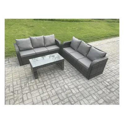 Fimous Patio Garden Furniture Sets Wicker Outdoor Rattan Furniture Sofa Sets with Rectangular Co