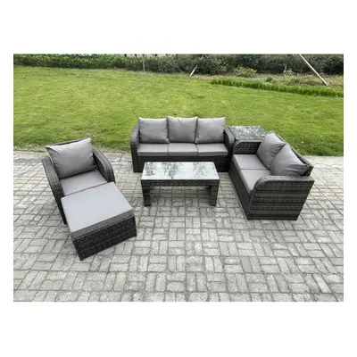 Fimous Seater Outdoor Rattan Garden Furniture Set Rattan Lounge Sofa Set with Rectangular Coffee