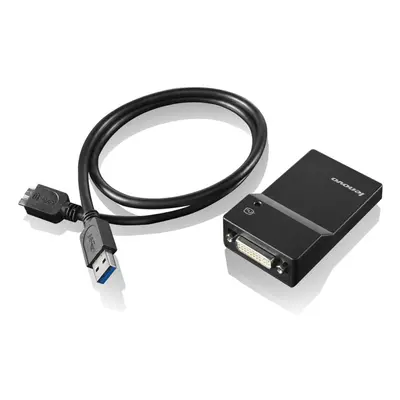 Lenovo USB 3.0 to DVI/VGA Monitor Adapter - External video adapter - USB 3.0 - DVI