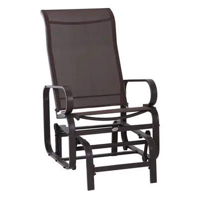 Outsunny Garden Comfortable Swing Chair w/ Metal Frame for Patio Brown