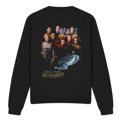 (XL, Black) Star Trek Unisex Adult Voyager Crew Sweatshirt