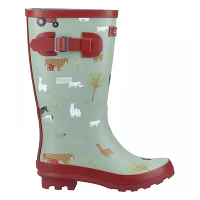 (10 (Children's), Farm) Farmyard Junior Farm Kids Fun Print Wellies