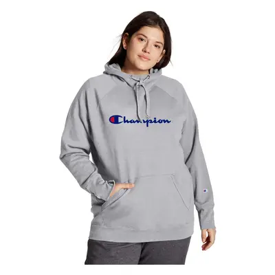 Champion womens Plus Powerblend Hoodie Script Logo Hooded Sweatshirt Oxford Grayy07466 2X US