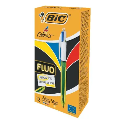 BIC 4Colours Fluo Clip-on retractable pen Black,Blue,Red,Yellow pc(s)