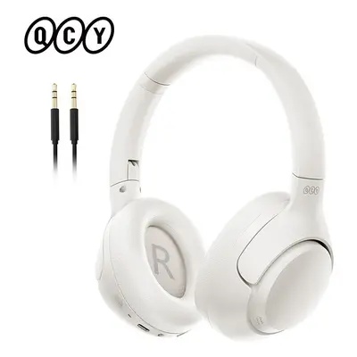 (H3-White) QCY H3 ANC Wireless Headphones Bluetooth 5.4 Hi-Res Audio Over Ear Headset