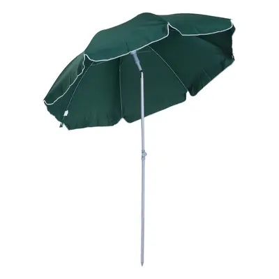 Outsunny 2.2m Tilt Garden Parasol Beach Umbrella Patio Sun Shade Dark Green