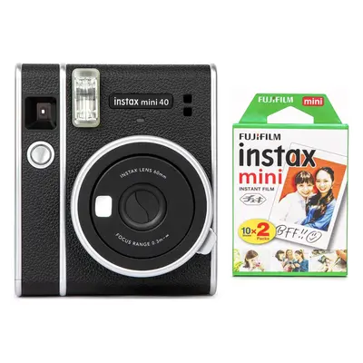 Fujifilm Instax Mini Instant Film Camera with Twin Film Pack (20 Exposures) Bundle (2 Items)