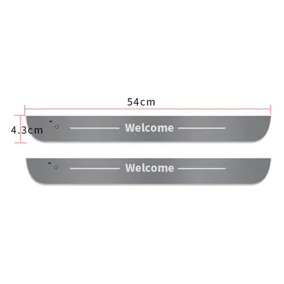 (For B-ENZ, 2pcs Front door) NEW Customized Dynamic LED Welcome Car Scuff Plate Pedal Threshold 