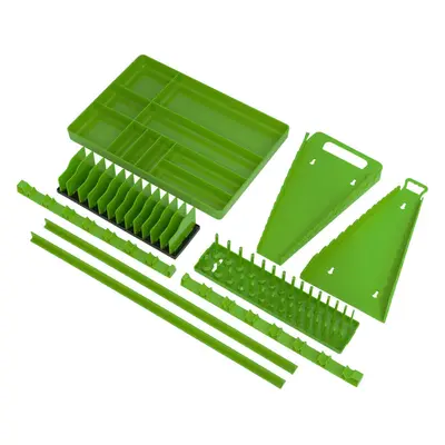 9 PACK GREEN Tool Drawer Chest Storage Organizer Set - Screwdriver Plier Rack