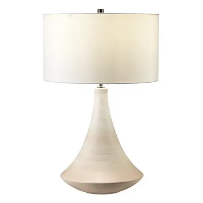 Table Lamp Matt Cream Pink Wash Cream Faux Silk Cylindrical Shade LED E27 60W