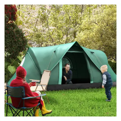 Outsunny Man Camping Tent with Bag, Fibreglass and Steel Frame, Green