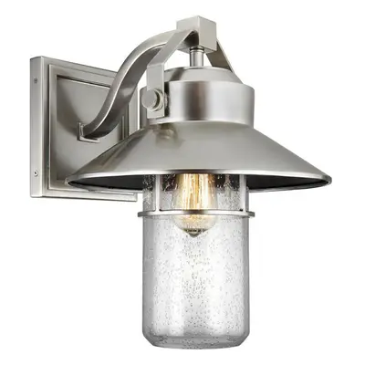 Outdoor IP44 Bulb Wall Light Lantern Painted Brushed Steel LED E27 60W d00634