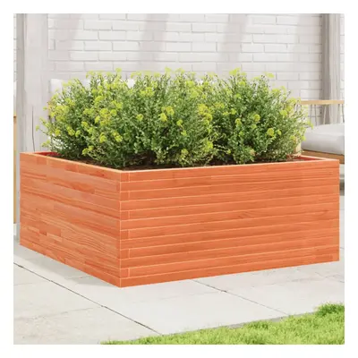 vidaXL Garden Planter Wax Brown 110x110x46 cm Solid Wood Pine