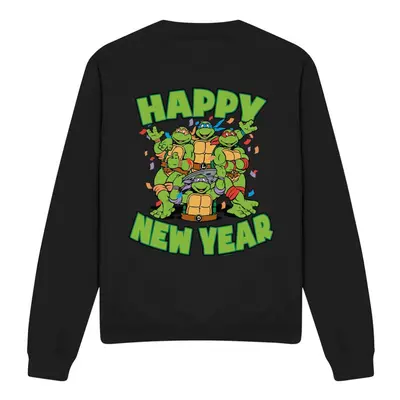 (M, Black) Teenage Mutant Ninja Turtles Unisex Adult Group New Year Sweatshirt